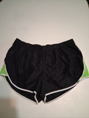 B Sport Black Athletic Shorts with Lime Green Accents 2x